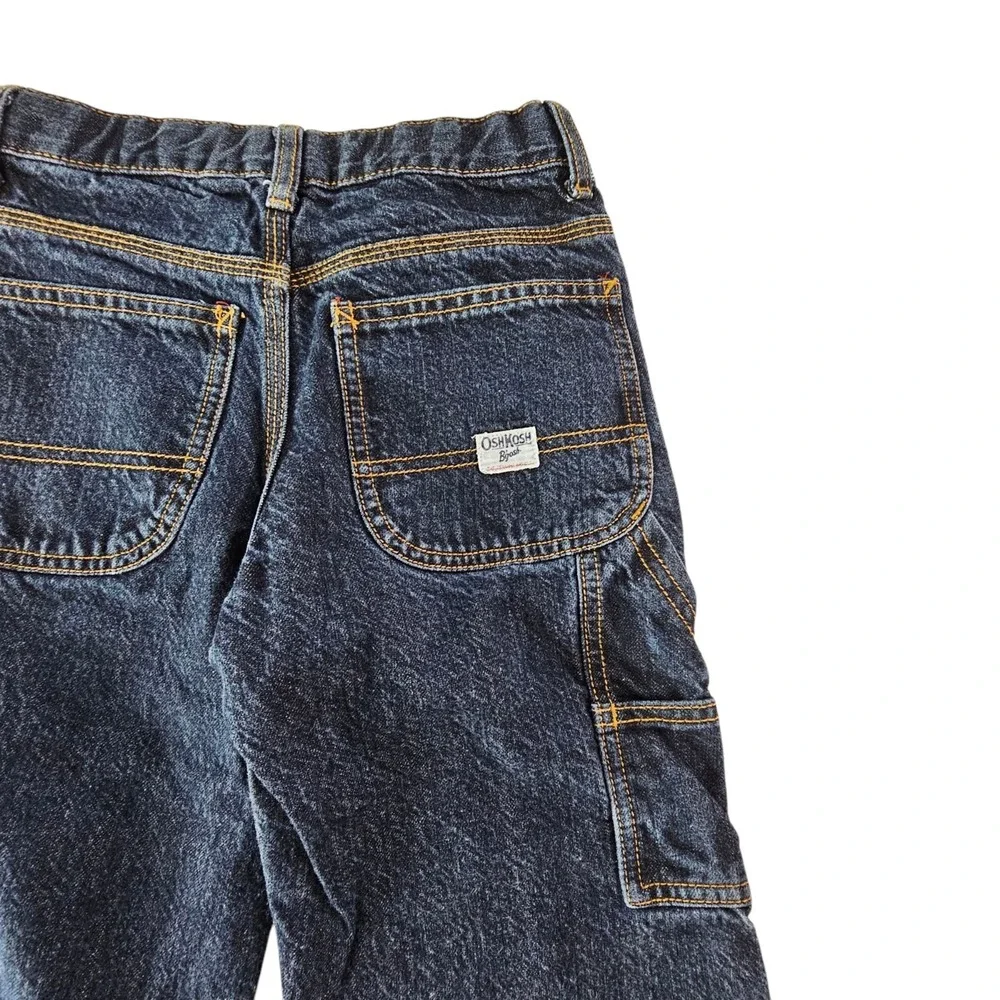 OshKosh B'Gosh Carpenter Jeans Boy's Size 7 Husky Classic Dark Blue‎ Denim